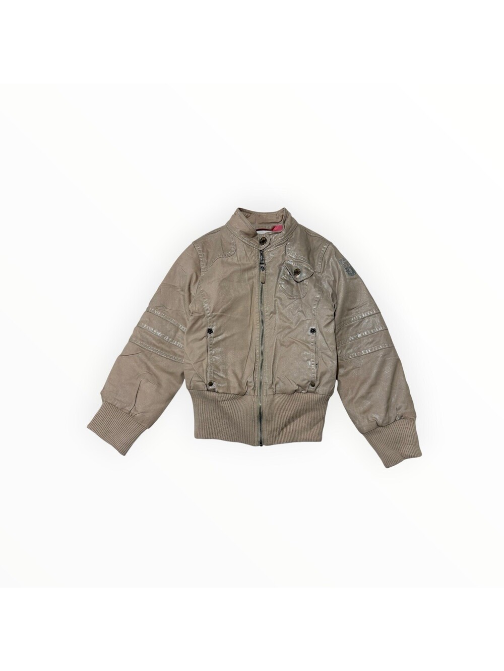 Diesel Bomber Jacket Size 7 Taupe Utility Boys